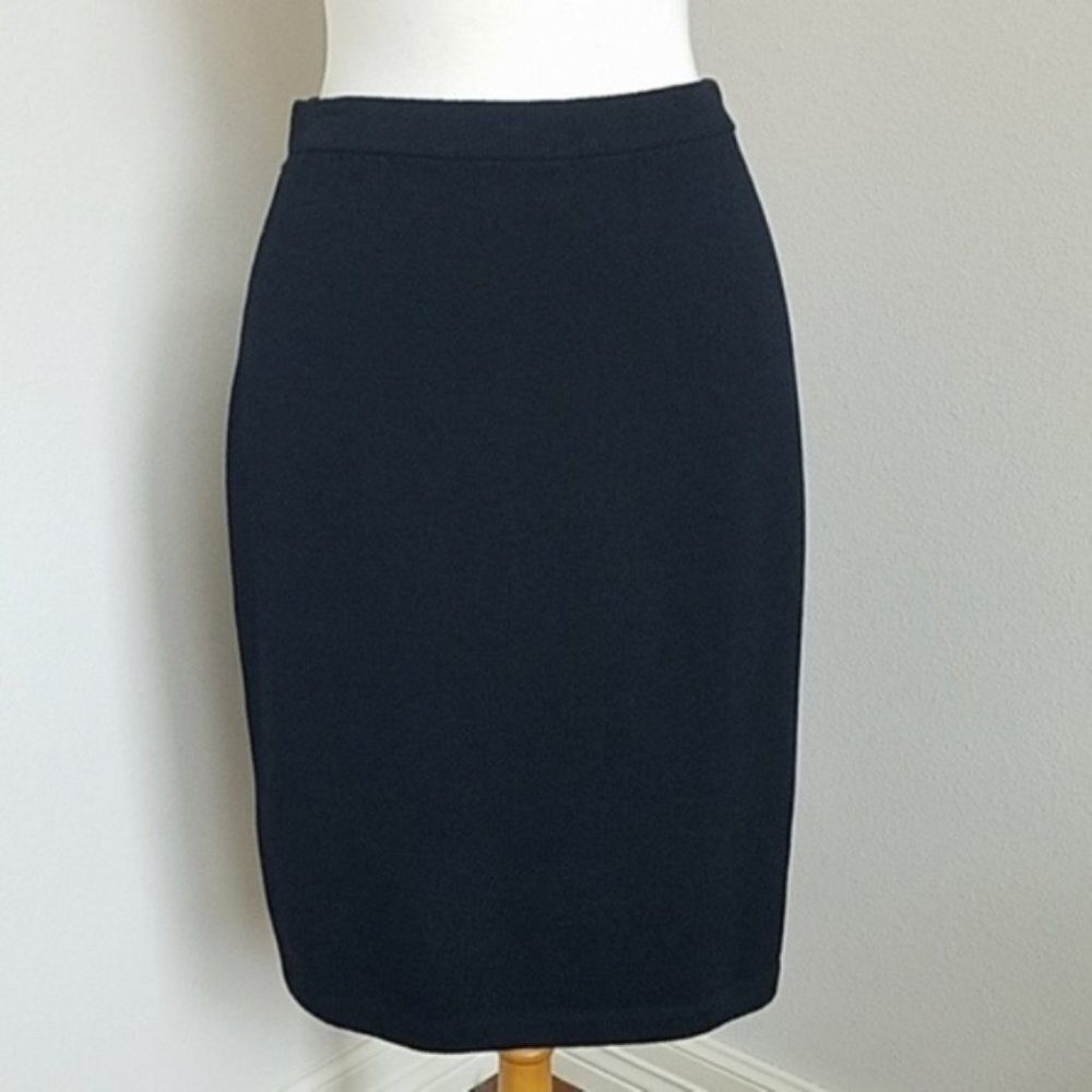 Vintage St. John Black Knit Midi Skirt